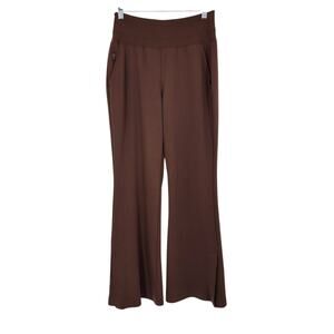 Athleta Mahogony Brown High Rise Wide Leg Pull On Pants Size Small